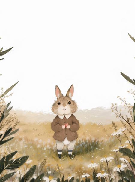 03876-908706120-best quality,masterpiece,ultra high res,childpaiting,solo,crayon drawing,in a meadow,in spring,1 little rabbit,.png